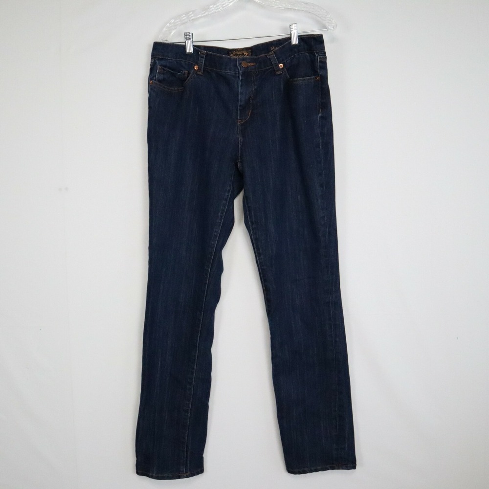 Seven7 Jeans Womens 32 Slim Straight 5-Pocket Stretch Flex Denim Dark Blue‎